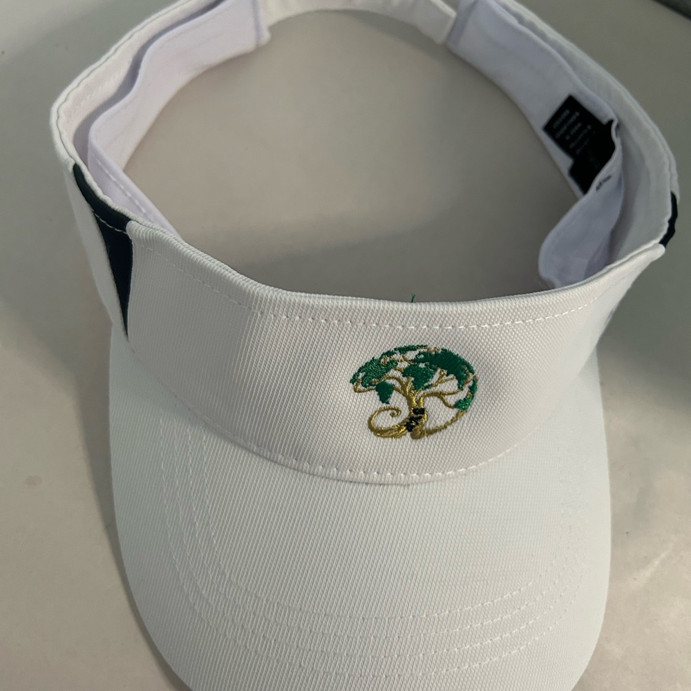 Sport-Tek White Visor with Green and Gold Logo - Picture 11 of 13